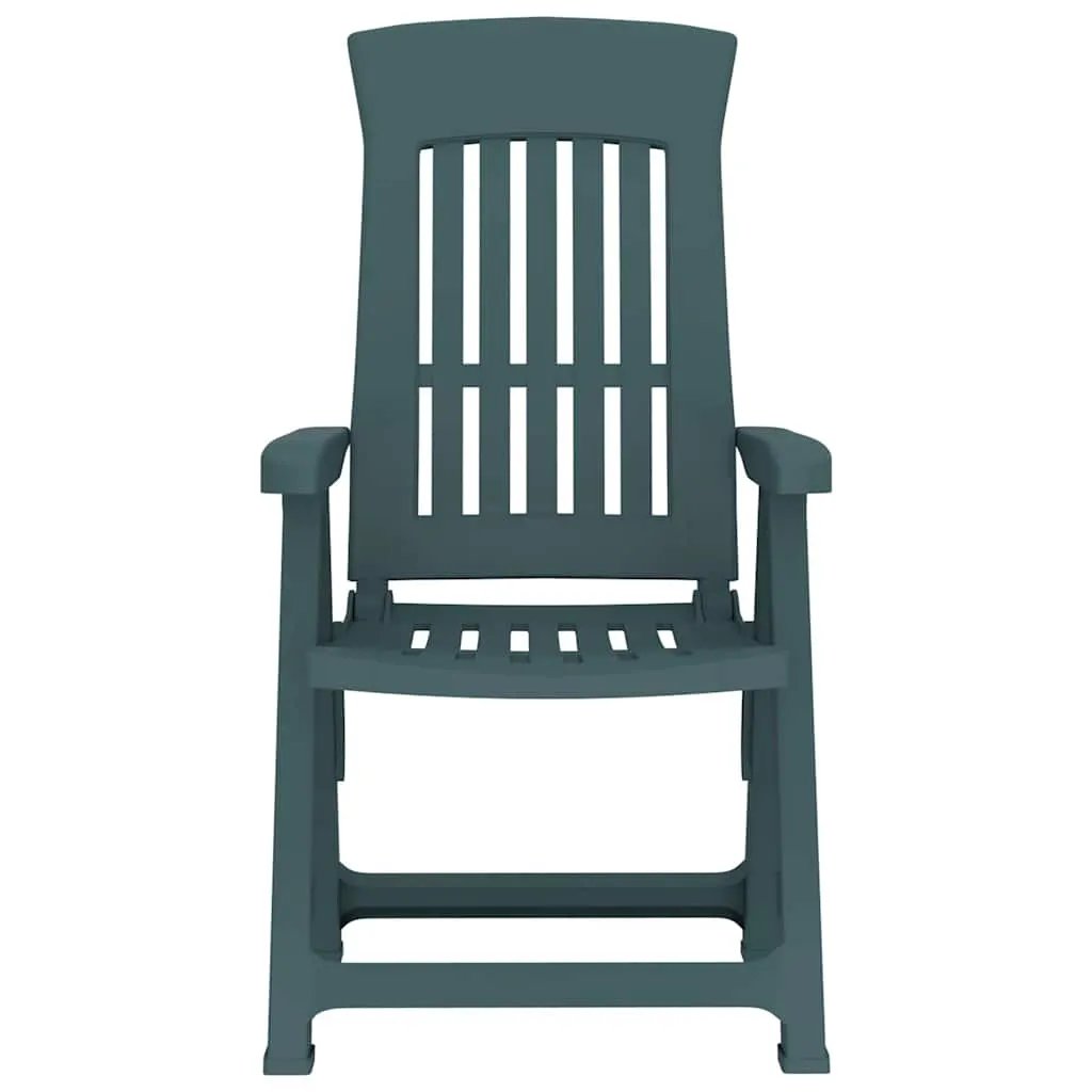 vidaXL vidaXL Garden Reclining Chairs 2 pcs Green PP - Garden Chairs