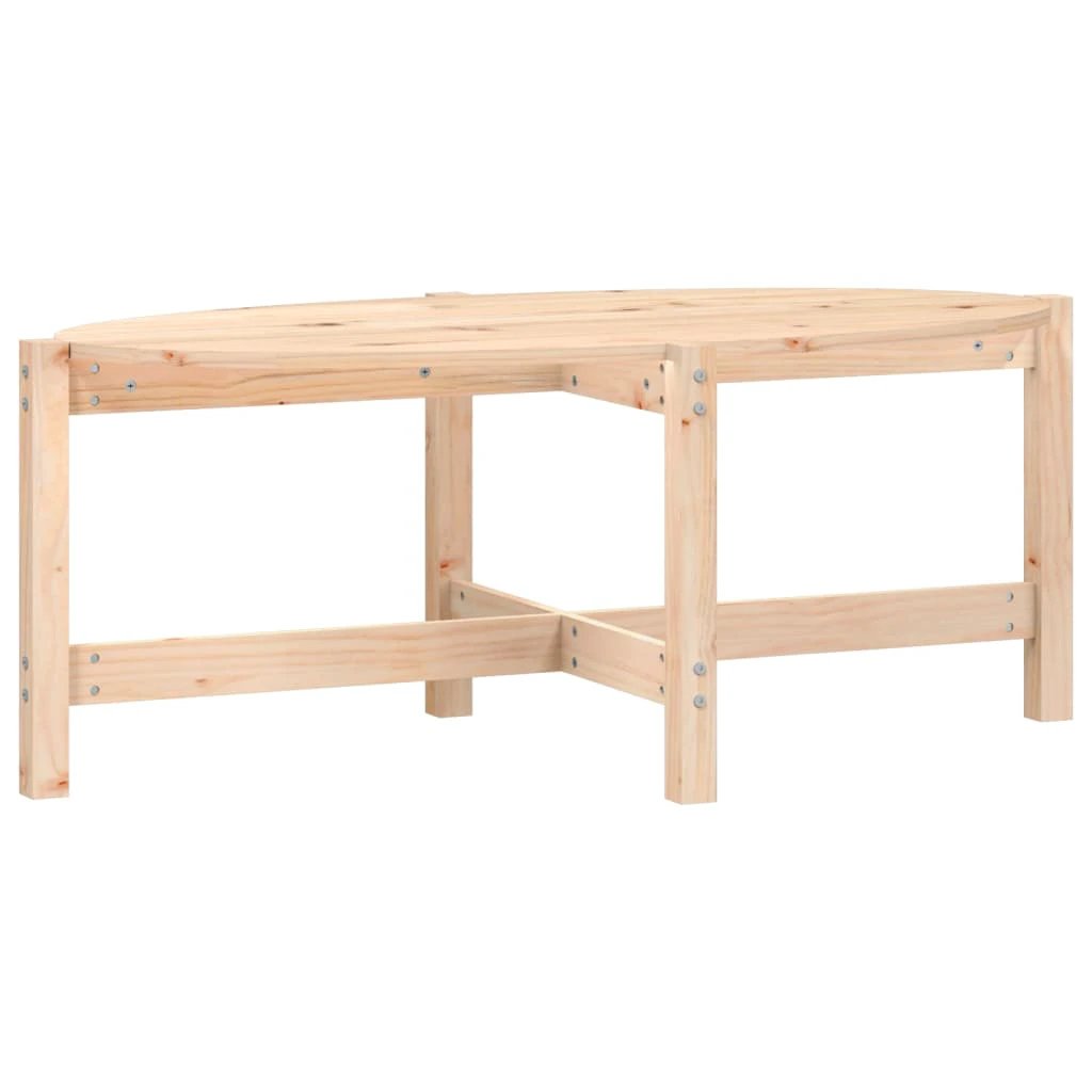 VidaXL Coffee Table 118x63x45 cm Solid Pine Wood Rustic Finish For Living Room Decor by vidaXL
