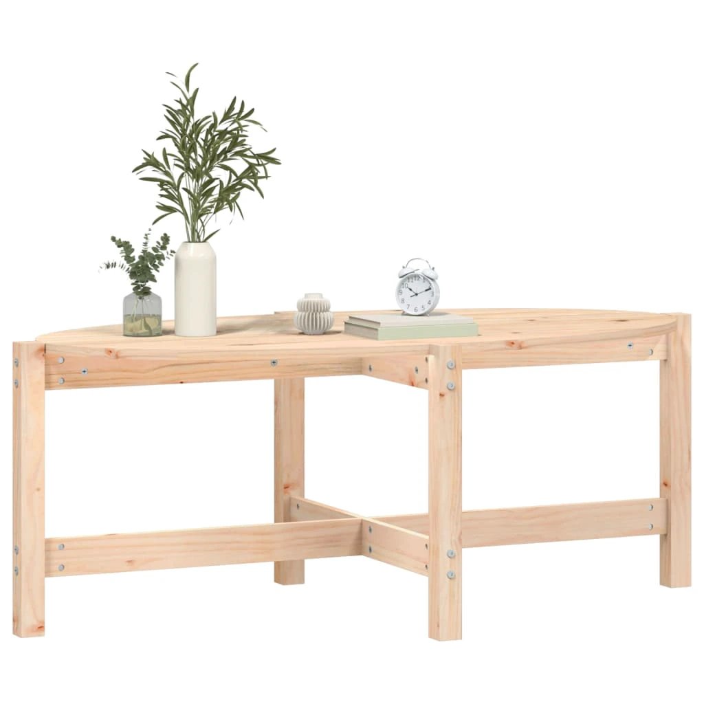 VidaXL Coffee Table 118x63x45 cm Solid Pine Wood Rustic Finish For Living Room Decor by vidaXL