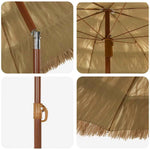 vidaXL vidaXL Garden Parasol Natural 160 x 160 x 196 cm - Parasol