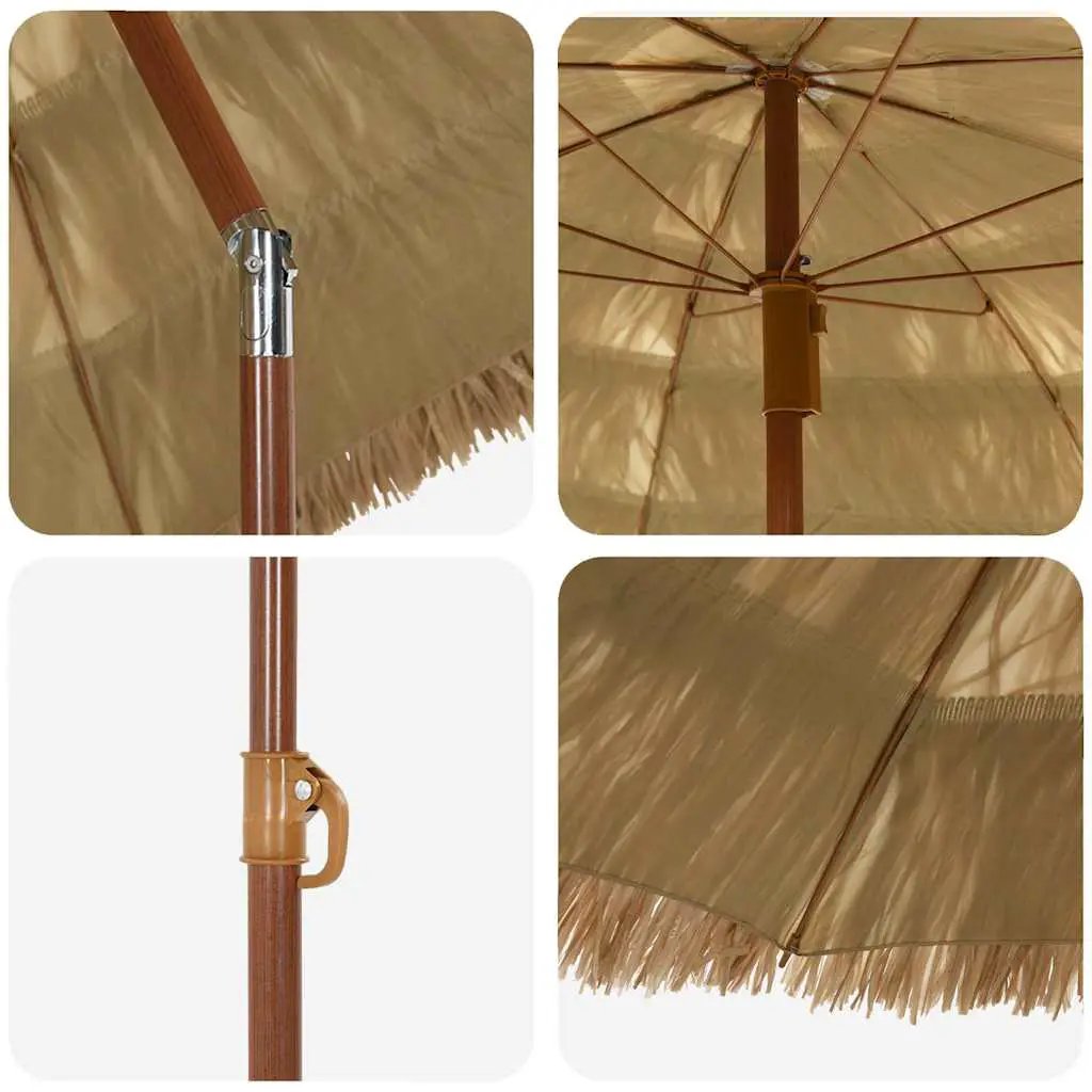 vidaXL vidaXL Garden Parasol Natural 160 x 160 x 196 cm - Parasol