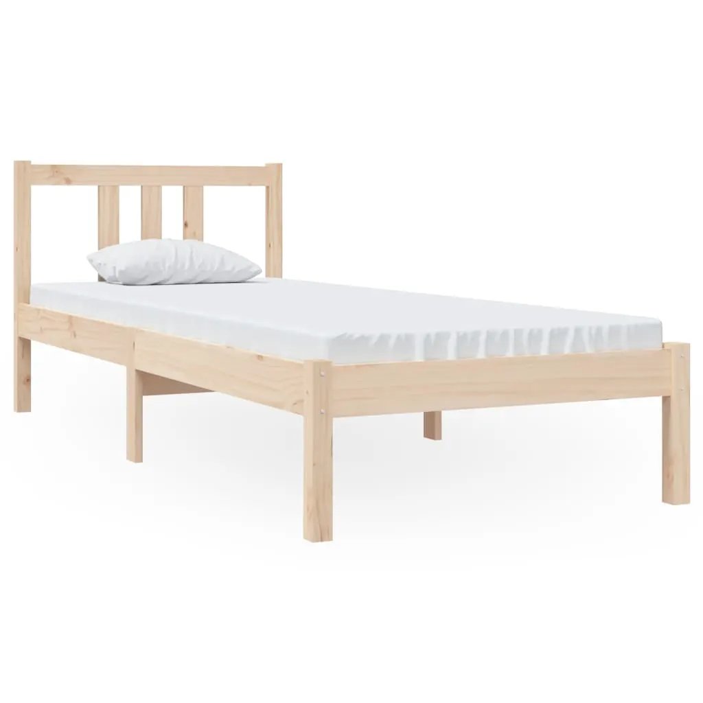 vidaXL vidaXL Bed Frame without Mattress Solid Wood 75x190 cm Small Single Small Single - Bed Frames