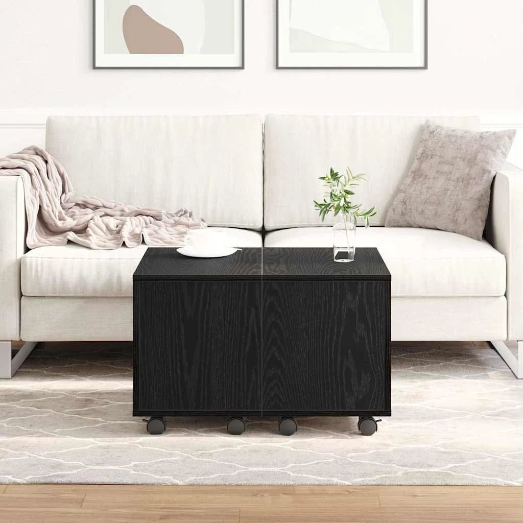 vidaXL vidaXL Coffee Table 60x60x38 cm Black Oak Engineered Wood Modern Living Room Centerpiece - Coffee Table