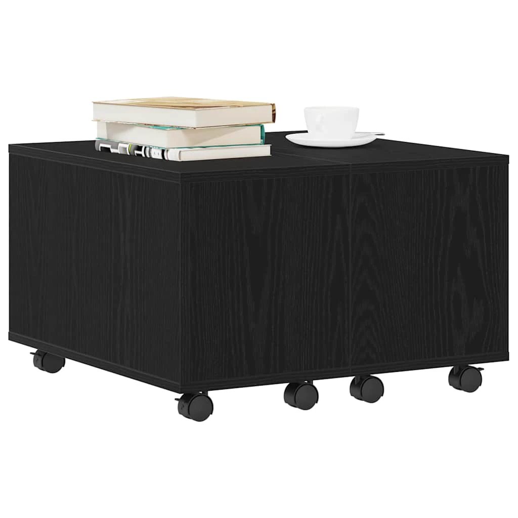 vidaXL vidaXL Coffee Table 60x60x38 cm Black Oak Engineered Wood Modern Living Room Centerpiece - Coffee Table