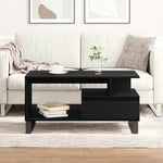VidaXL Coffee Table 90 x 49 x 45 cm Black Oak Engineered Wood Modern Minimalist Living Room by vidaXL