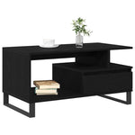 VidaXL Coffee Table 90 x 49 x 45 cm Black Oak Engineered Wood Modern Minimalist Living Room by vidaXL