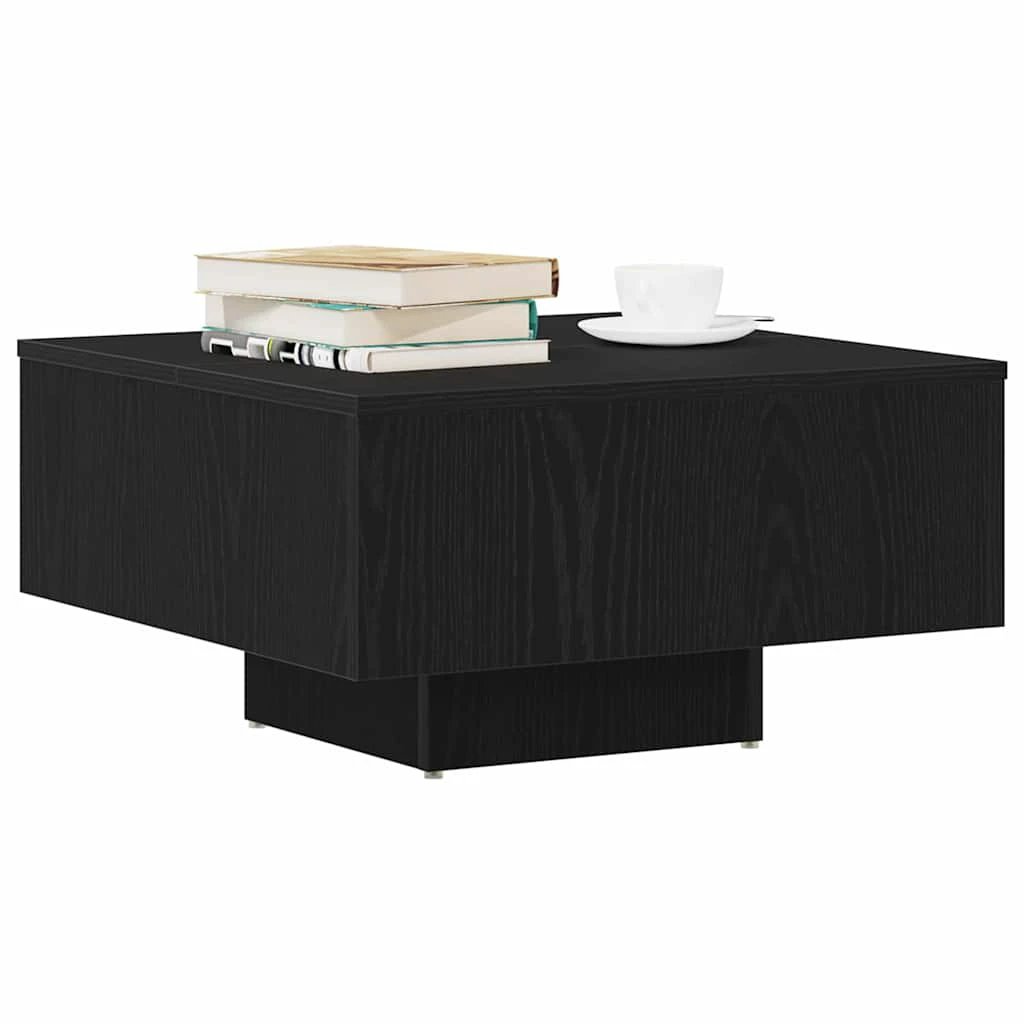 vidaXL VidaXL Coffee Table 60x60x31.5 cm Black Oak Engineered Wood Minimalist Contemporary Living Room Decor - Coffee Table
