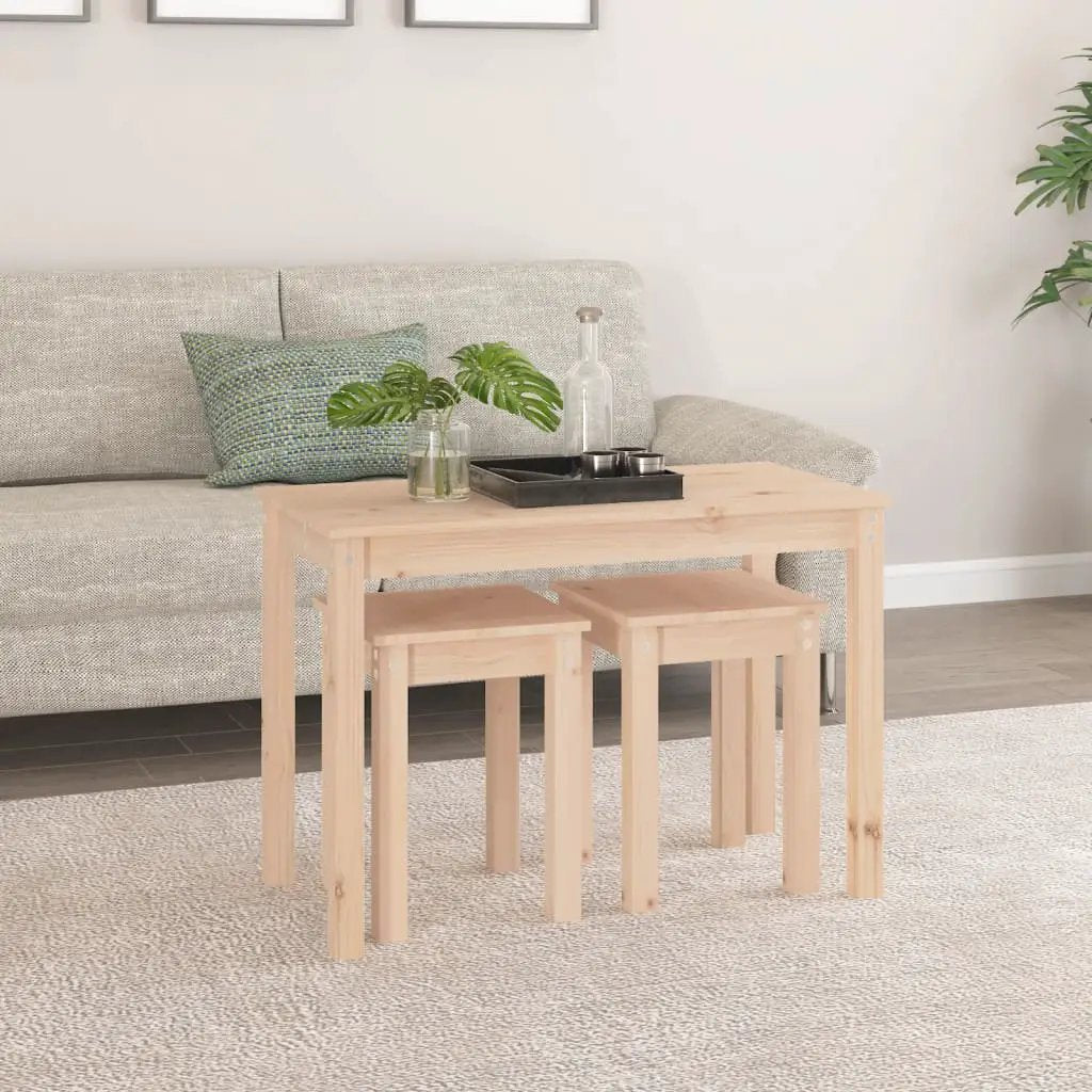 vidaXL vidaXL Nesting Tables 3 pcs Solid Wood Pine - Nest of Tables
