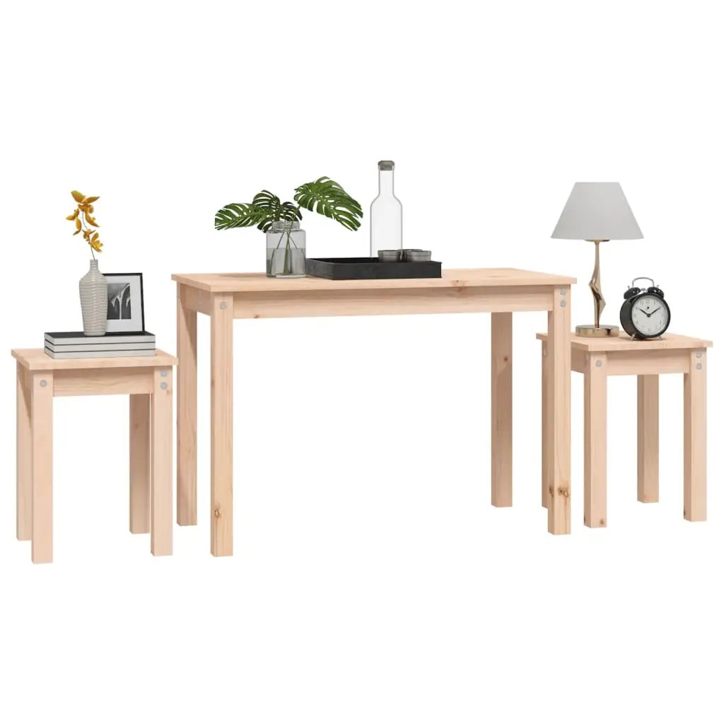 vidaXL vidaXL Nesting Tables 3 pcs Solid Wood Pine - Nest of Tables