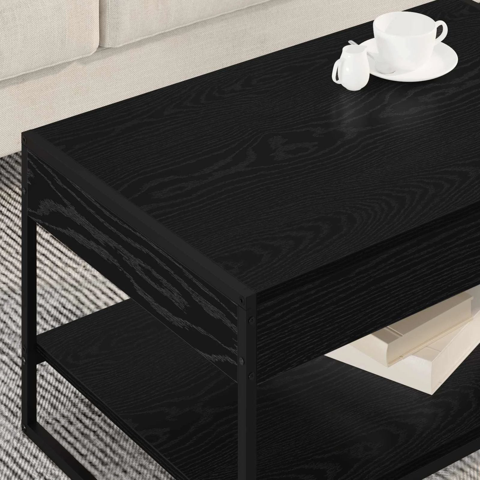 VidaXL Coffee Table 80x50x40 BlackOak Living by vidaXL