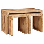 vidaXL vidaXL Nesting Table 3 pcs Brown Solid Mango Wood - Nest of Tables