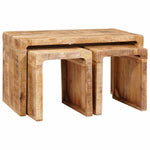 vidaXL vidaXL Nesting Table 3 pcs Brown Solid Mango Wood - Nest of Tables