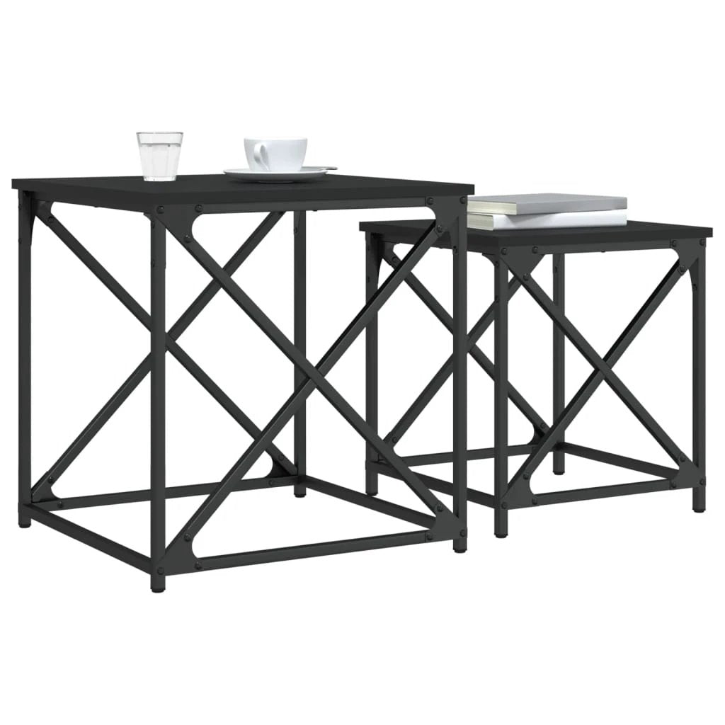 VidaXL Nesting Tables 2-Piece Space-Saver Compact by vidaXL