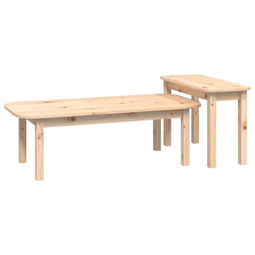 vidaXL VidaXL Pine Coffee Table Set 2-Piece Rustic Home - Coffee Table