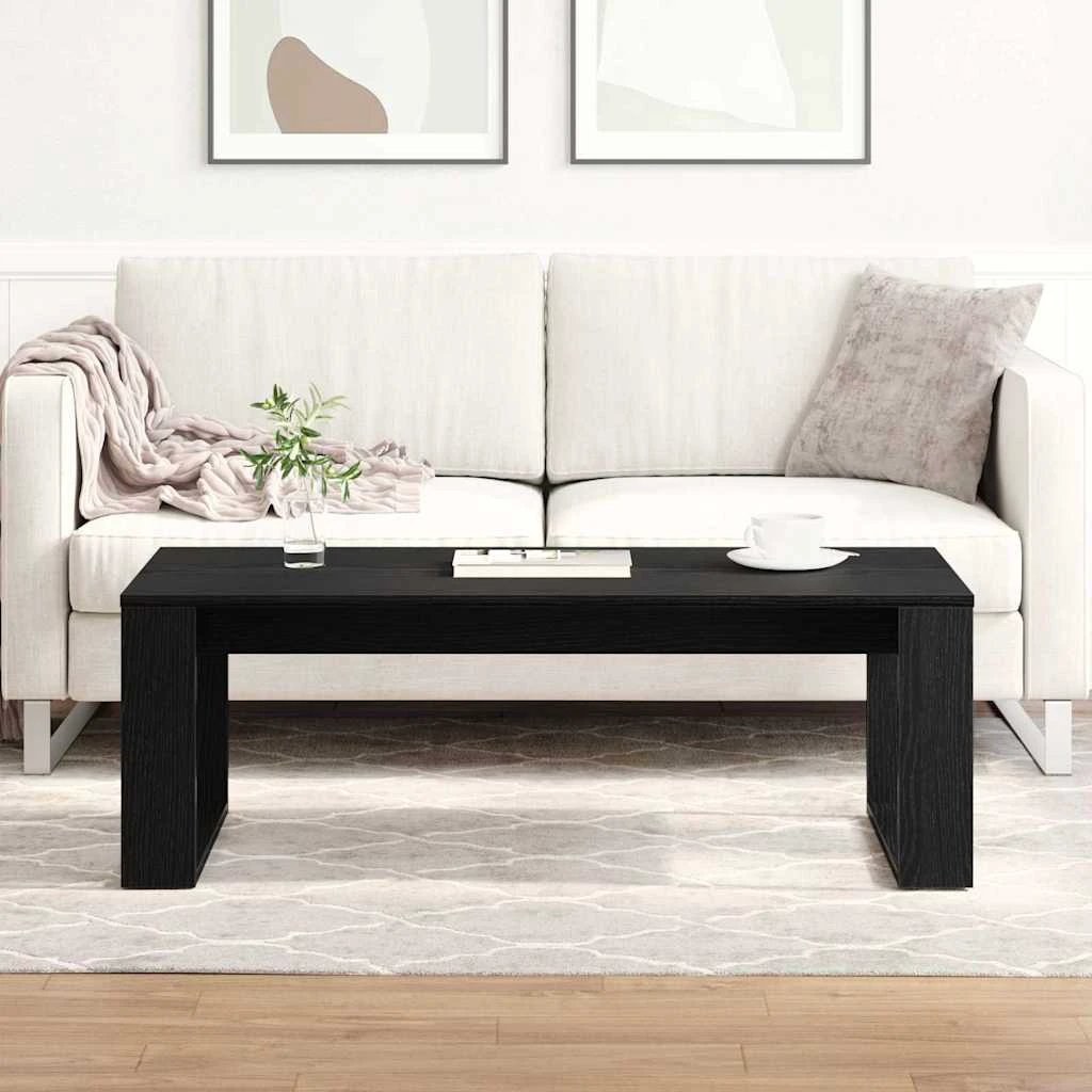 vidaXL VidaXL Coffee Table 102 x 50 x 35 cm Black Oak Engineered Wood Modern Sleek Living Room - Coffee Table