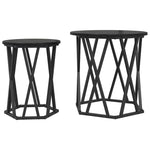 vidaXL VidaXL Round Coffee Tables 2pc Oak Steel Modern - Coffee Table