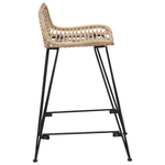 vidaXL vidaXL Bar Stool 2 pcs Natural 44 x 45 x 76 cm Rattan and Steel - Bar Stool