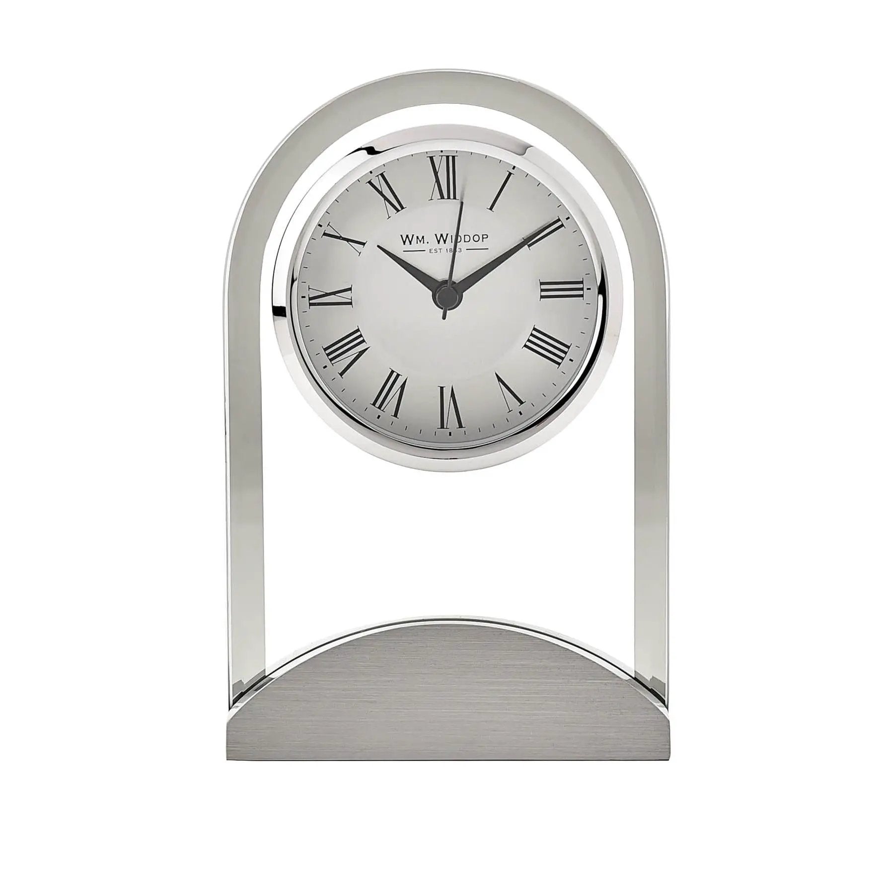 Widdop Wm.Widdop Glass Panel Aluminium Base Mantel Clock - Clock