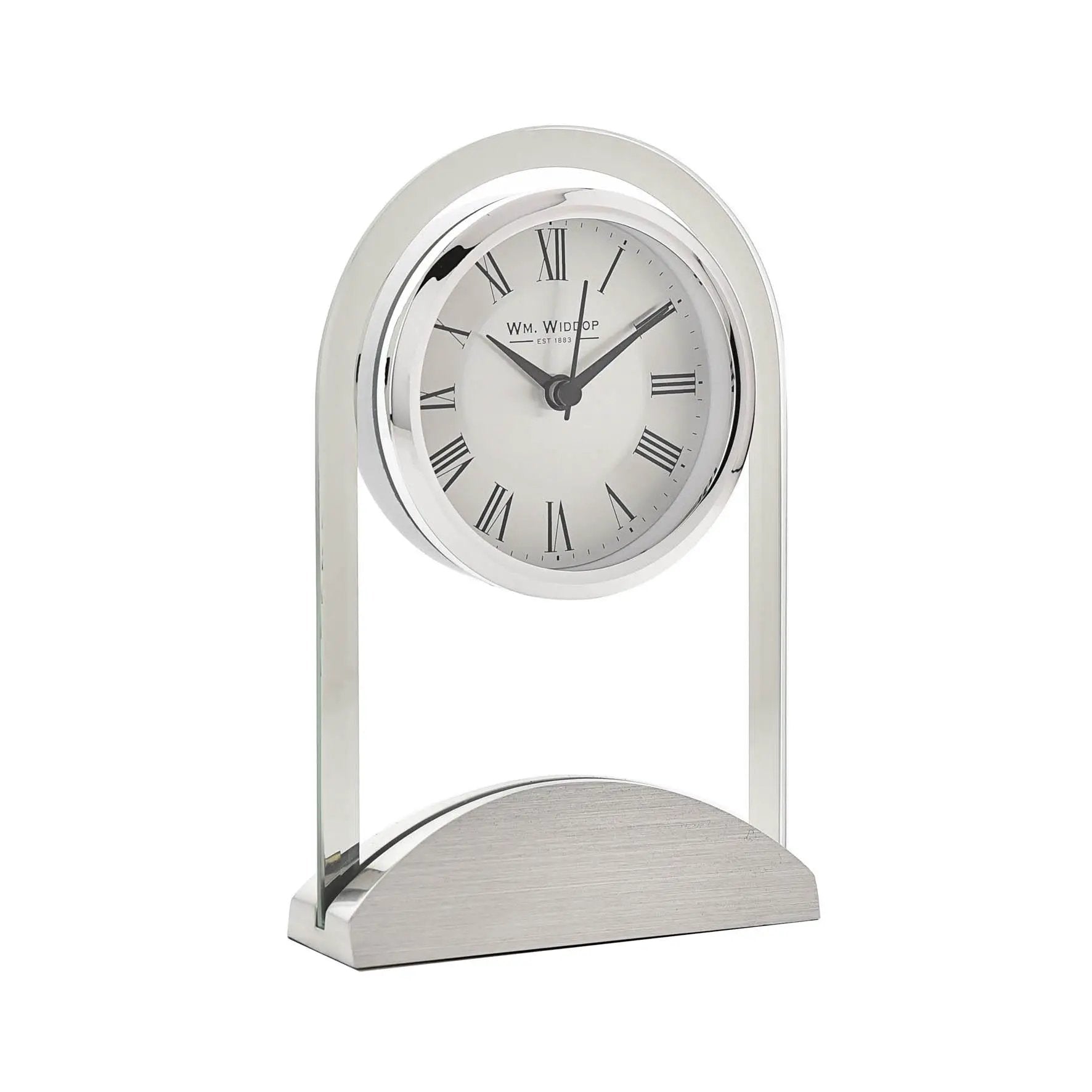 Widdop Wm.Widdop Glass Panel Aluminium Base Mantel Clock - Clock