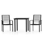 vidaXL vidaXL 3 Piece Garden Dining Set 80x80x74 cm with Powder-Coated Steel Frame and Water-Resistant PVC Rattan Chairs for Outdoor Use - Garden Set