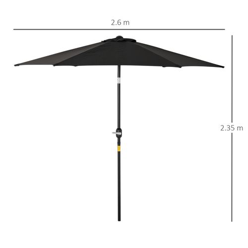 Stylish Outsunny 2.7M Patio Tilt Umbrella with Aluminium Frame and Crank offers perfect outdoor sun protection.