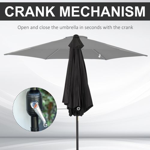 Stylish Outsunny 2.7M Patio Tilt Umbrella with Aluminium Frame and Crank offers excellent outdoor sun protection.