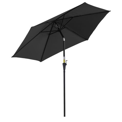 Stay cool outdoors with the Outsunny 2.7M Patio Tilt Umbrella with Aluminium Frame and Crank for Outdoor Sun Protection.