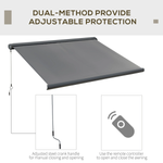 Outsunny Electric Awning 6 Ft Wide Remote Control Outdoor Shade for Doorways and Windows by Outsunny