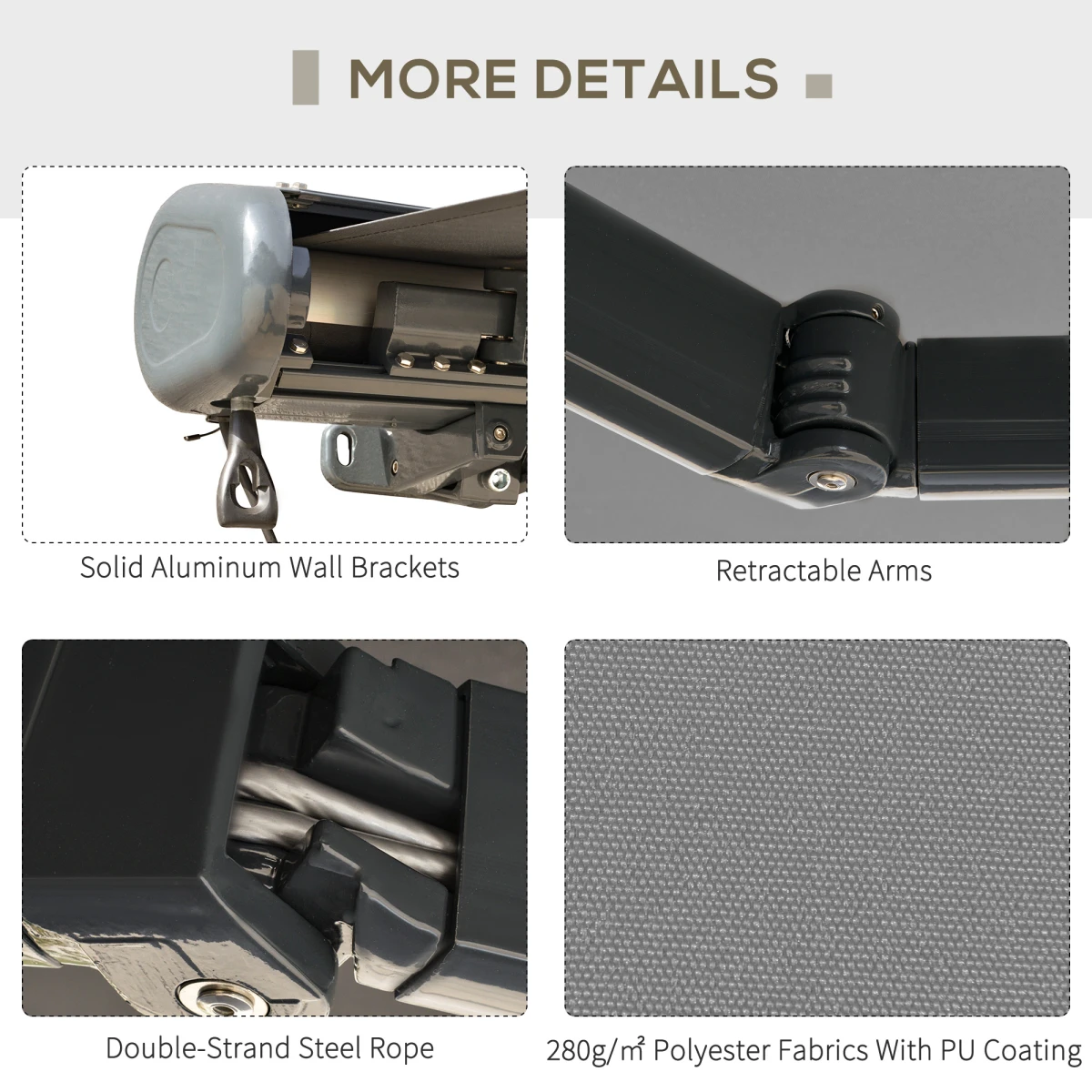 Outsunny Electric Awning 6 Ft Wide Remote Control Outdoor Shade for Doorways and Windows by Outsunny