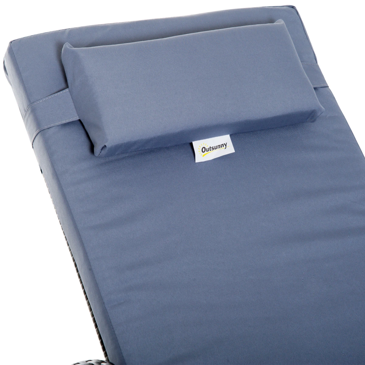 Outsunny Outsunny 3 Piece Sun Lounger Set With Cushions 5 Position Adjustable Outdoor Patio - Sun Lounger