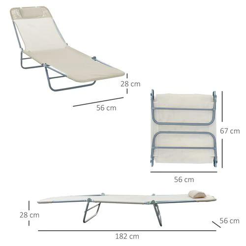 Adjustable Garden Lounger Recliner Chair with Folding Design for Outdoor Relaxation and Sunbathing by Outsunny