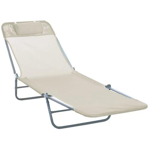 Adjustable Garden Lounger Recliner Chair with Folding Design for Outdoor Relaxation and Sunbathing by Outsunny