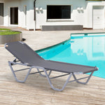 Sun Lounger Relaxer Recliner 5-Position Adjustable Backrest Lightweight Frame by Outsunny