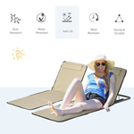 Outsunny 2 Foldable Garden Beach Chair Sun Lounger Seats Metal Frame Head Pillow - Sun Lounger
