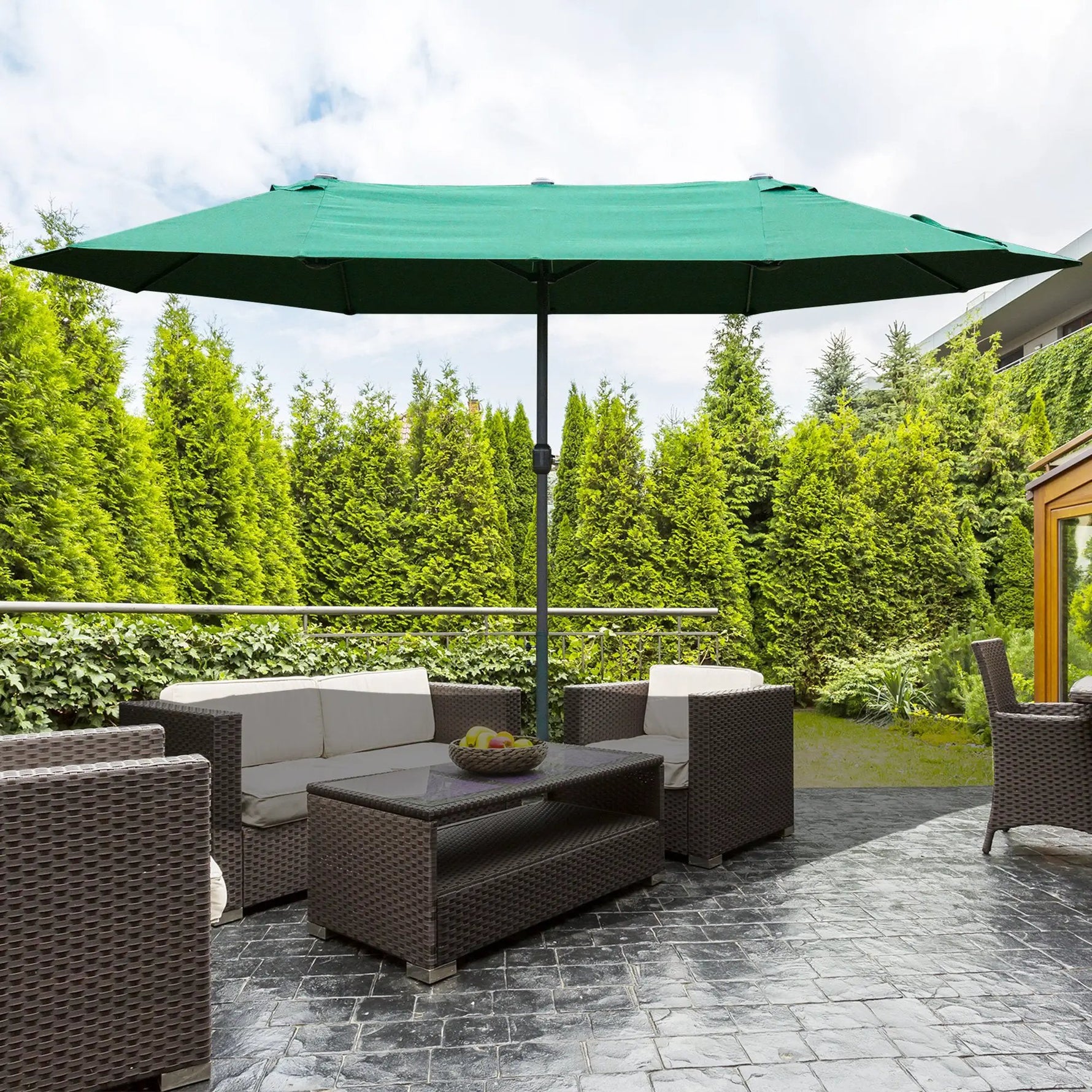 Outsunny 4.6m Garden Parasol Double-Sided Sun Umbrella Market Shelter Canopy - Parasol