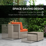 Outsunny 6-Seater Rattan Outdoor Sofa Set With Coffee Tables Weatherproof PE Wicker Garden Patio by Outsunny