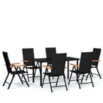 vidaXL 5 Piece Garden Dining Set Black and Brown Poly Rattan by vidaXL