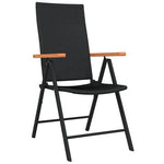 vidaXL 5 Piece Garden Dining Set Black and Brown Poly Rattan by vidaXL