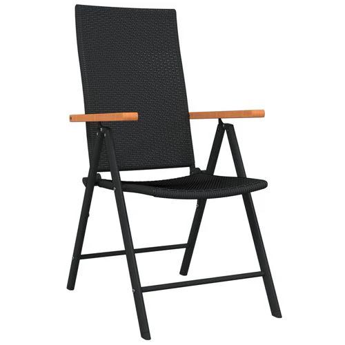 vidaXL 5 Piece Garden Dining Set Black and Brown Poly Rattan by vidaXL