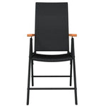 vidaXL 5 Piece Garden Dining Set Black and Brown Poly Rattan by vidaXL