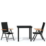 vidaXL 5 Piece Garden Dining Set Black and Brown Poly Rattan by vidaXL