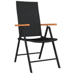 vidaXL 5 Piece Garden Dining Set Black and Brown Poly Rattan by vidaXL