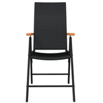 vidaXL 5 Piece Garden Dining Set Black and Brown Poly Rattan by vidaXL