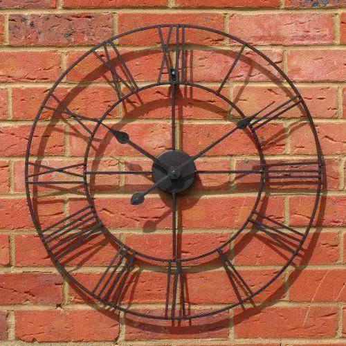 Un-Branded 60CM ROMAN METAL CLOCK BLACK - Clock
