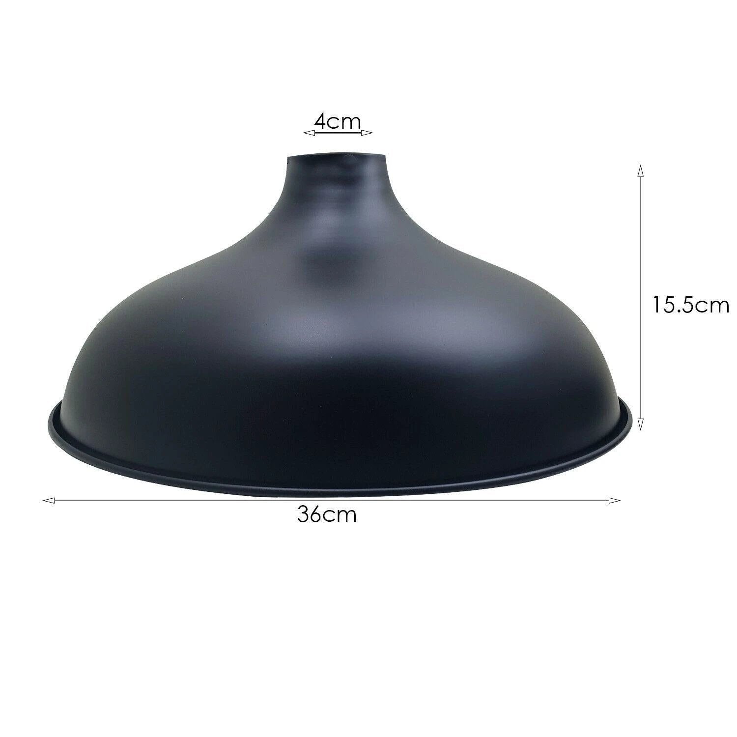 Industrial Metal Pendant Shade 36cm Dia 15.5cm H E27 Base for Kitchen and Bedroom by Ledson