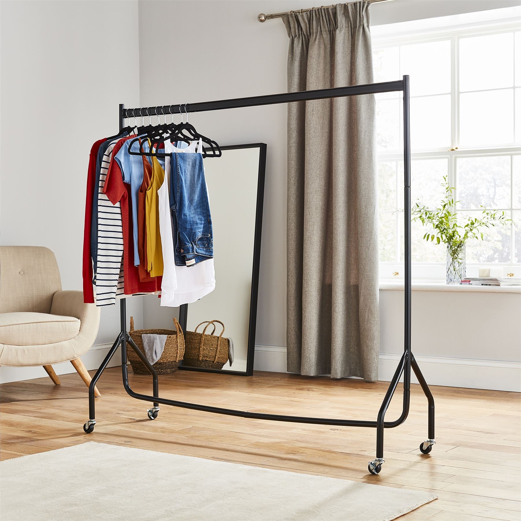 Superior Heavy Duty Clothes Rail 5ft x 5ft Pop Clip Home Use - Direct Online Houseware - Home Symphony
