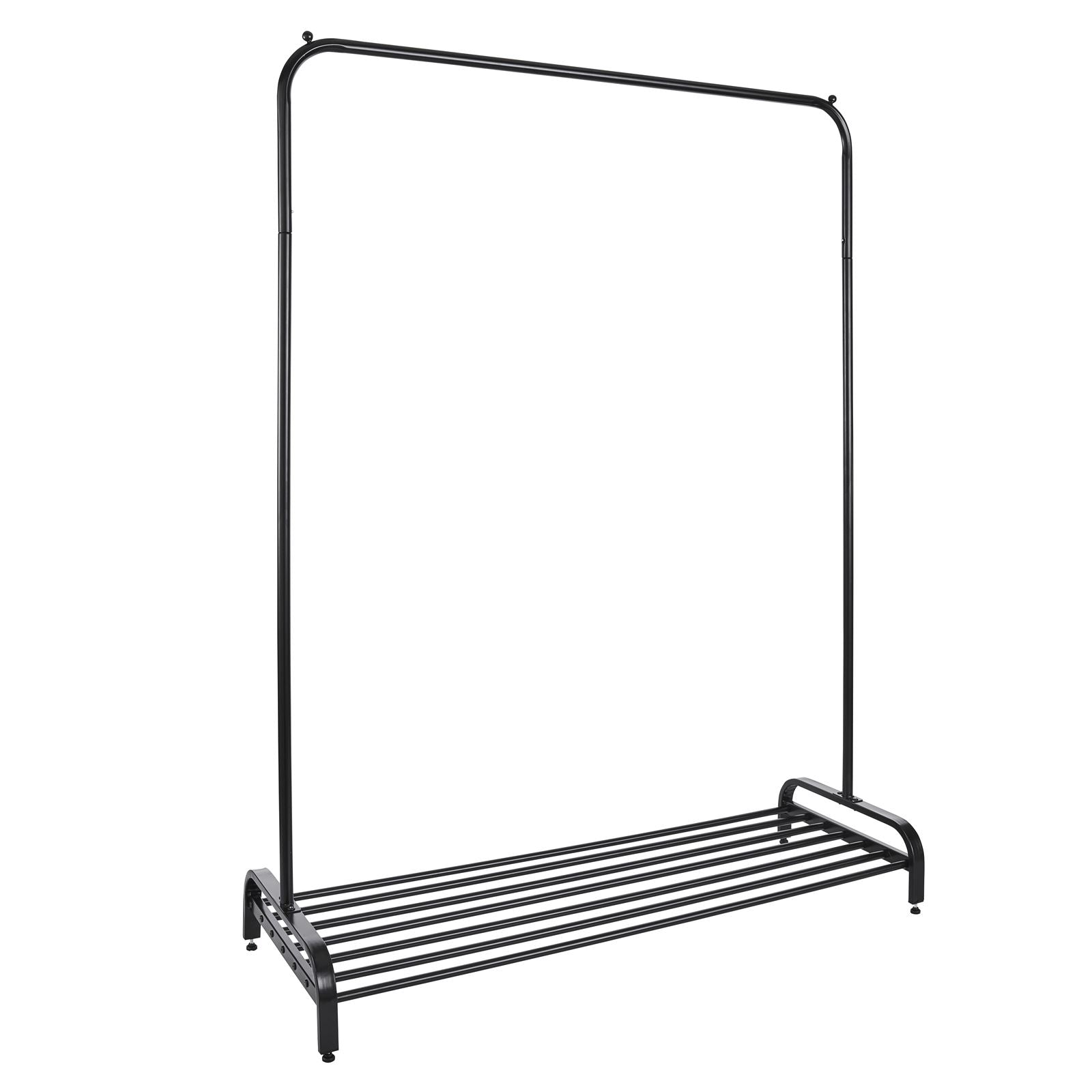 Premium Clothes Rail Black Powder Coated Wide With Shelf - Direct Online Houseware - Home Symphony