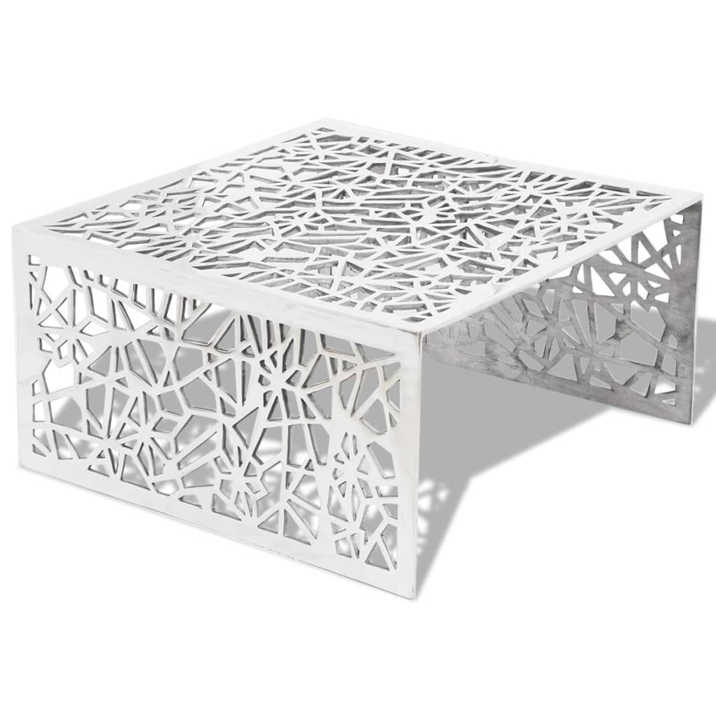 Premium Coffee Table Compact Geometric Openwork Aluminium End Table For Living Room