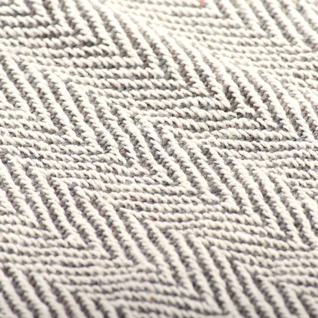 Soft cotton herringbone throw, 125x150 cm in grey, perfect for adding warmth to your space. vidaXL style and comfort.
