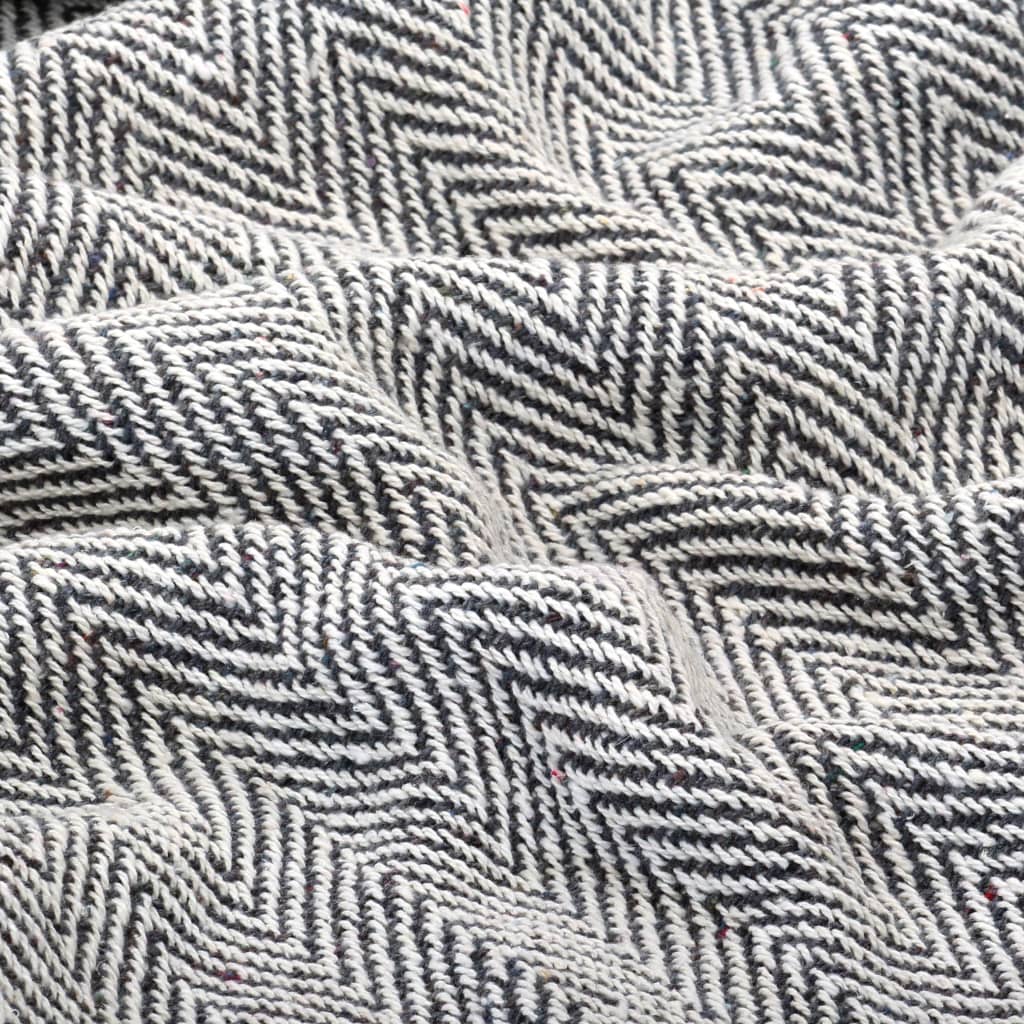 Soft cotton herringbone throw blanket in grey, 125x150 cm, perfect for adding style to your home decor. vidaXL.